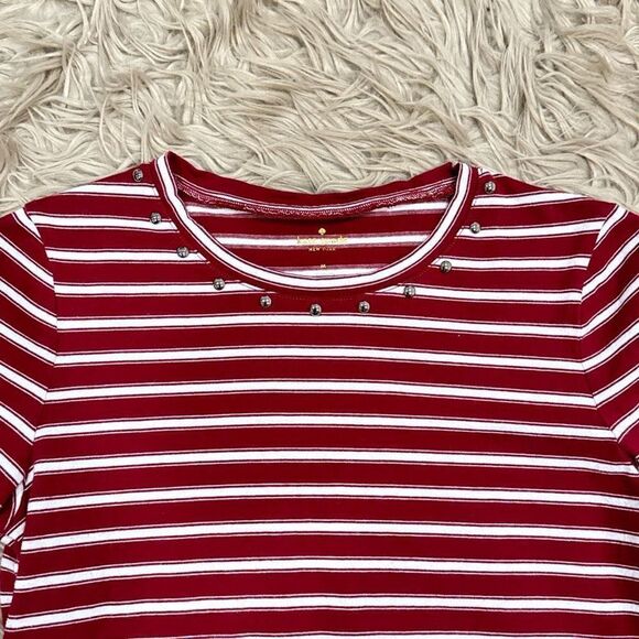 Kate Spade fringe striped blouse size medium - Picture 4 of 6